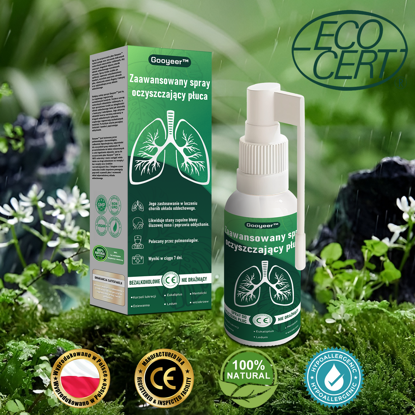 PL🌿𝐆𝐨𝐨𝐲𝐞𝐞𝐫™ Zaawansowany spray do oczyszczania płuc- Zdrowie płuc - wsparcie immunologiczne, detoksykacja i wsparcie oddechowe - Certyfikat CE