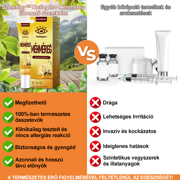 ✨💛✨SzemFény™ Kollagén+ Méhméreg Ébresztő Szemkrém - CE minősítést szerzett - Minden bőrtípusra alkalmazható