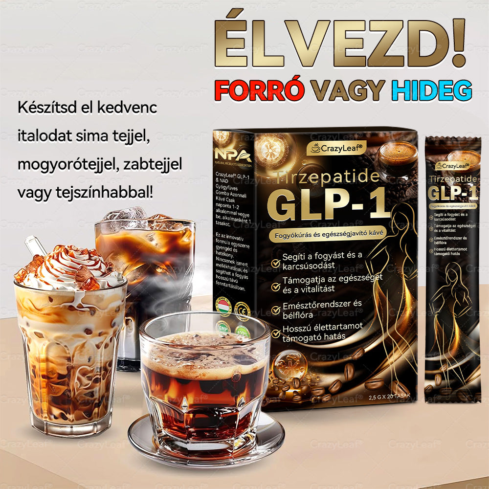 Mayo Klinikajavasolt | Hivatalos Bolt | CrazyLeaf® GLP-1 & NAD Gyógyfüves Gomba Azonnali Kávé – Természetes Zsírégető, Öregedésgátló, Bélflóra Egészség & Probiotikumok Növelése