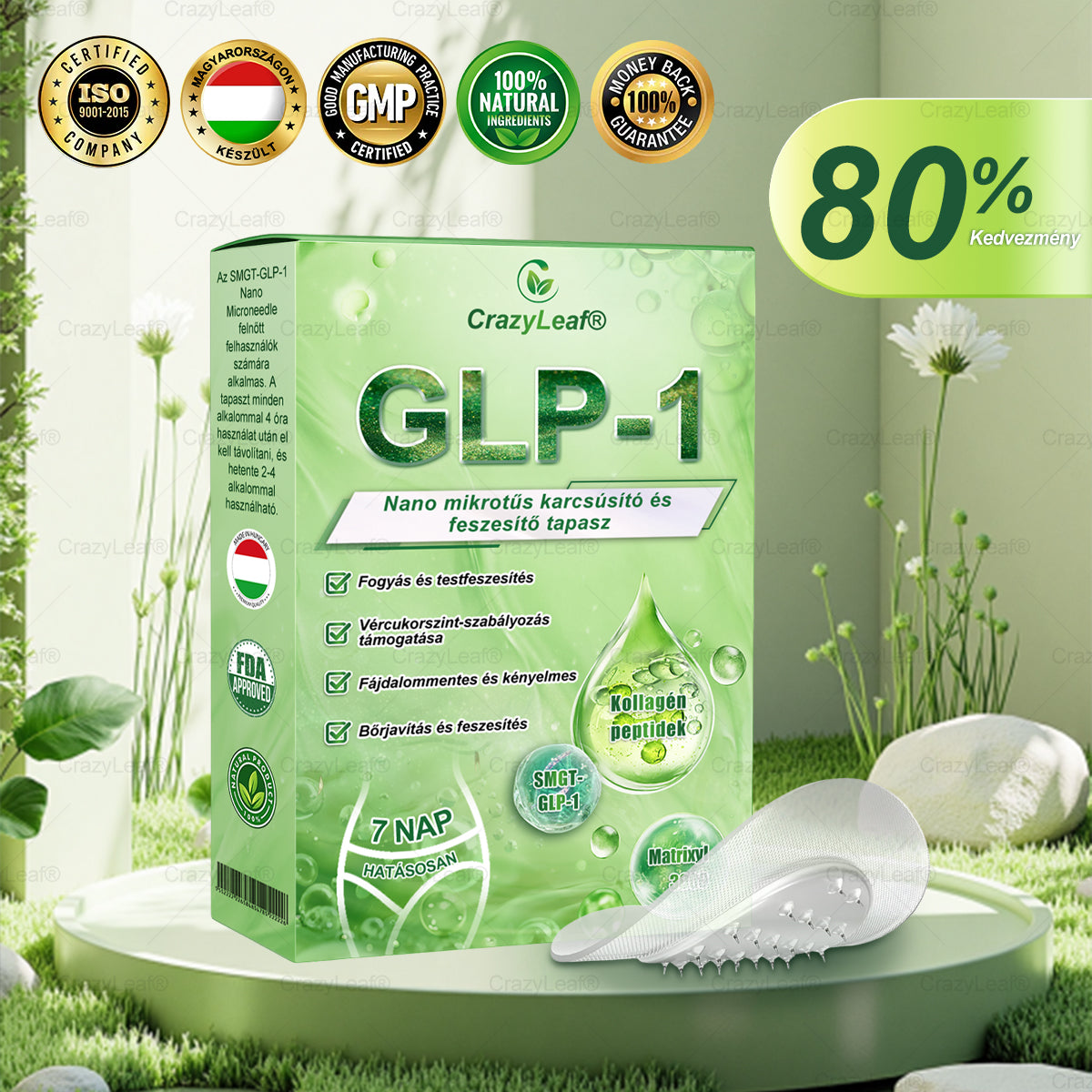 ✨✨│Hivatalos webáruház│🌿 CrazyLeaf® SMGT-GLP-1 Nano Mikrotűs Tapasz 👉Természetes segítség túlsúly, fáradtság, bőr- és ízületi problémák ellen.ermészetes segítség túlsúly, fáradtság, bőr- és ízületi problémák ellen.