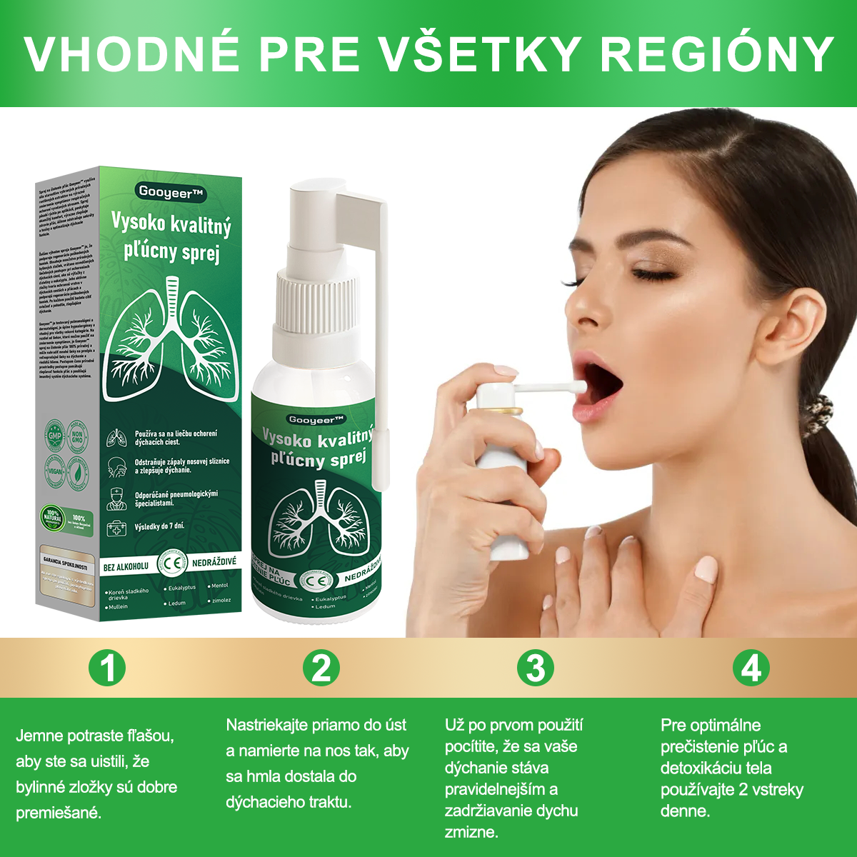 SVK🍀𝐆𝐨𝐨𝐲𝐞𝐞𝐫™ Vysoko kvalitný pľúcny sprej -🧑‍⚕️ Podporuje zdravie pľúc, priedušiek a dutín, podporuje zdravie dýchacieho systému a ľahšie dýchanie.
