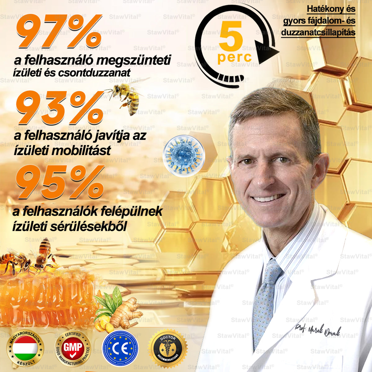 𝑺𝒕𝒂𝒘𝑽𝒊𝒕𝒂𝒍® Botoxot és Méhmérget Tartalmazó Regeneráló Krém Ízületekre és Csontokra | MOT (Magyar Ortopéd Társaság) által tanúsított termék