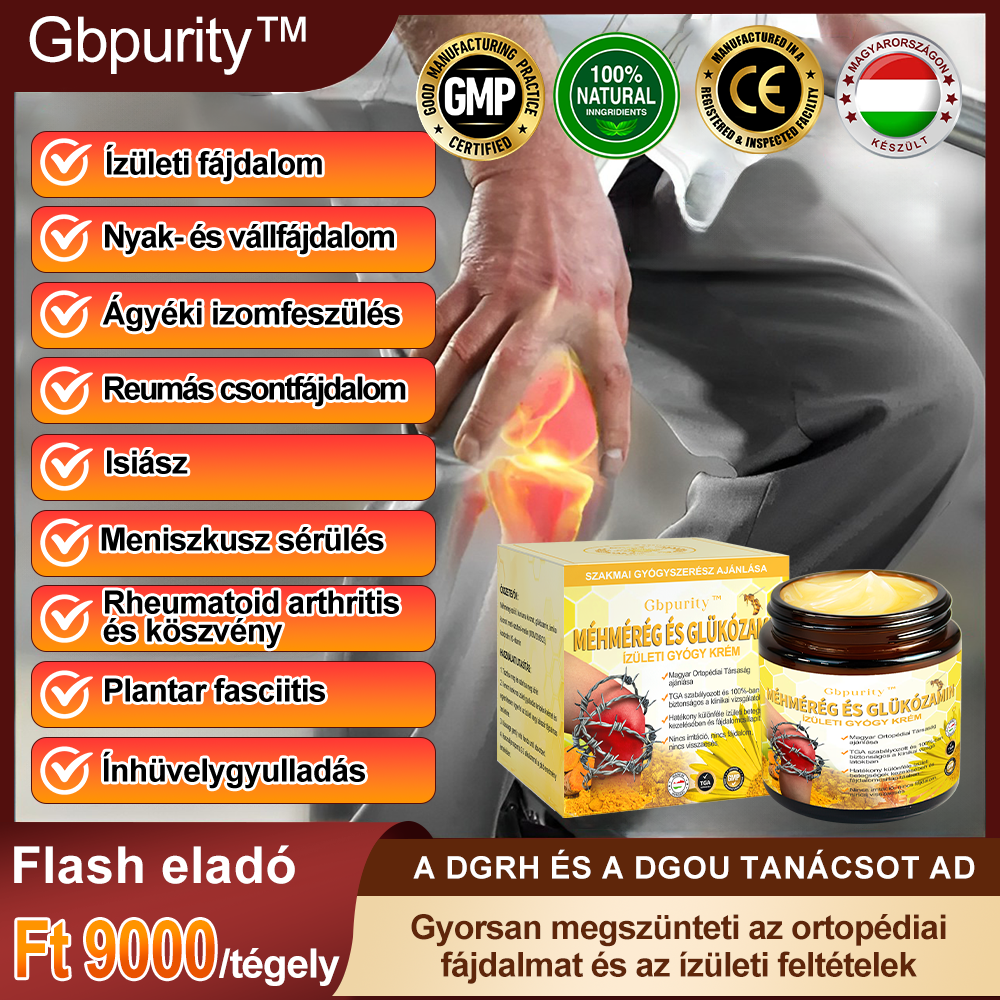 1️⃣ Gbpurity™ Méhmérég És Glükózamin Ízületi Gyógy Krém|TARTALMAZ MÉHMÉREG PEPTIDET, GLÜKÓZAMINT ÉS ARNIKÁT