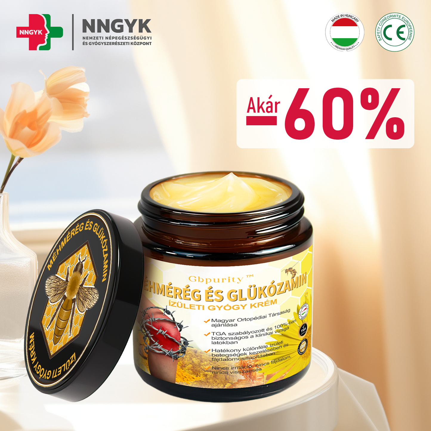 Gbpurity Méhméreg és Glükózamin Ízületi Krém – Hivatalos Márkabolt, MOT Jóváhagyással