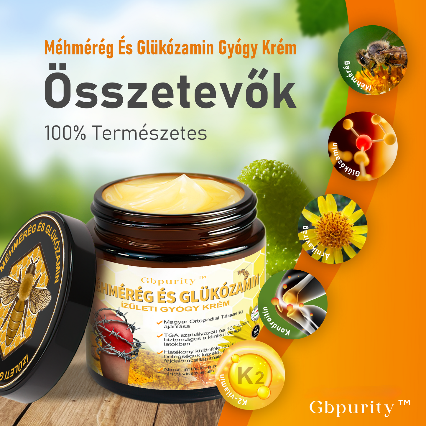 Gbpurity™ Méhmérég És Glükózamin Ízületi Gyógy Krém🌟ortopédiai problémák és ízületi fájdalmak kezelésére
