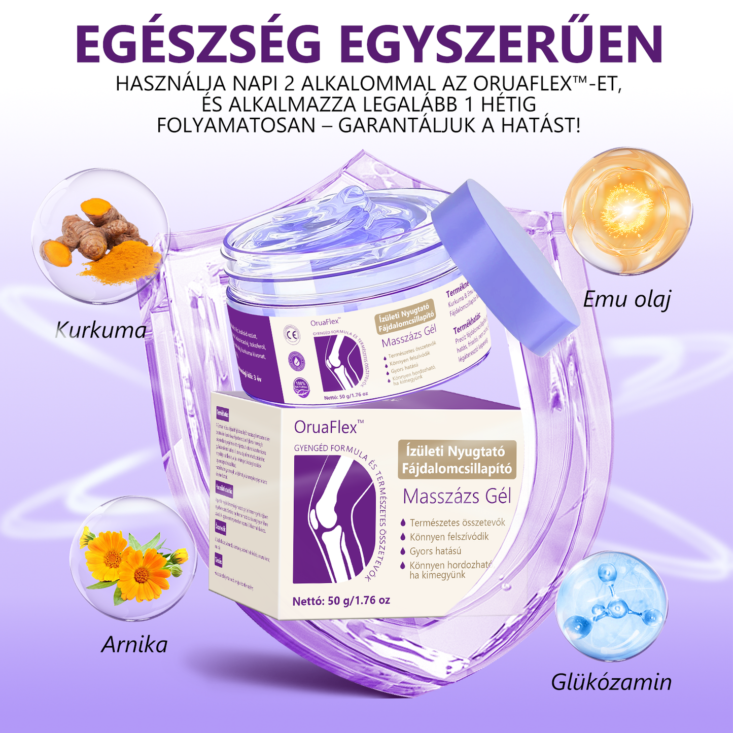 🟪𝐎𝐫𝐮𝐚𝐅𝐥𝐞𝐱™ Kurkuma & Emu Olaj Ízületi Fájdalomcsillapító Masszázs Gél👨‍⚕️Az Ortopédiai Társaság (OGYÉI) által jóváhagyva