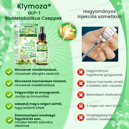 Klymoza® GLP-1 BioMetabolikus Cseppek 🏆 (Élelmiszeripari zsírégető – Az Elhízási Társaság fejlesztette)