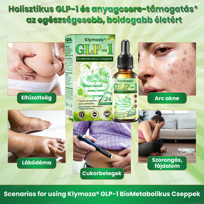 Klymoza® GLP-1 BioMetabolikus Cseppek 🏆 (Élelmiszeripari zsírégető – Az Elhízási Társaság fejlesztette)