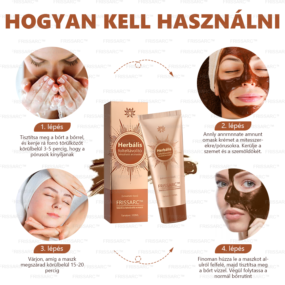 FRISSARC™ fehérítő és folteltávolító arcmaszk –👩‍⚕️Természetes összetevők tartósan eltüntetik a foltokat, szeplőket és napfoltokat.