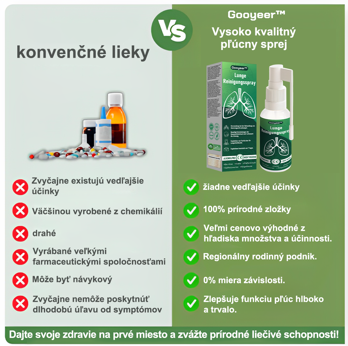 SVK🍀𝐆𝐨𝐨𝐲𝐞𝐞𝐫™ Vysoko kvalitný pľúcny sprej -🧑‍⚕️ Podporuje zdravie pľúc, priedušiek a dutín, podporuje zdravie dýchacieho systému a ľahšie dýchanie.