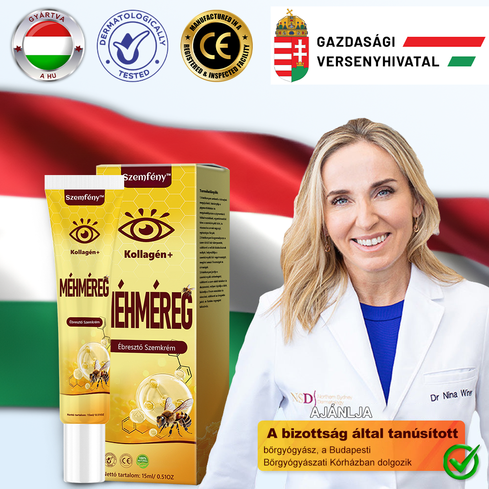 💛SzemFény™ Kollagén+ Méhméreg Ébresztő Szemkrém - Bőrgyógyász Által Ajánlott - CE minősítést szerzett
