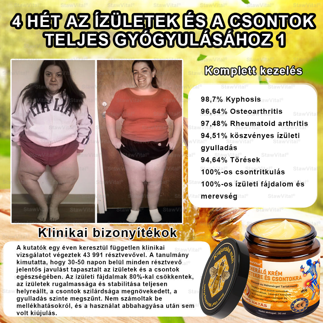 𝑺𝒕𝒂𝒘𝑽𝒊𝒕𝒂𝒍® Botoxot és Méhmérget Tartalmazó Regeneráló Krém Ízületekre és Csontokra | MOT (Magyar Ortopéd Társaság) által tanúsított termék